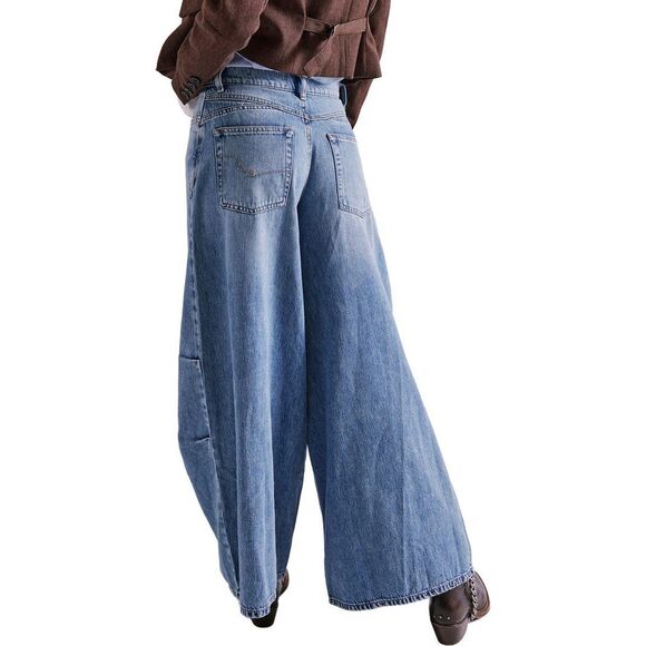 Free People Westward Demi Barrel Leg Jeans Size 25 - Picture 4 of 11